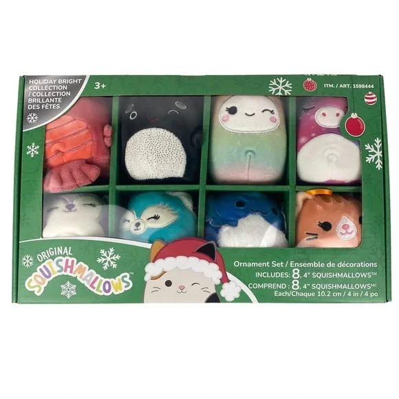 NEW Squishmallows Piece Christmas Ornament Holiday Bright Collection Set